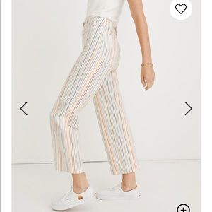 Slim Emmett Wide-Leg Crop Pants in Rainbow Stripe